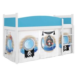 GL Swing piráti 04 vyvýšená posteľ rošt + matrac zadarmo Farba: Modrá