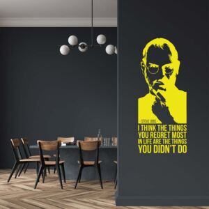 Citát Steve Jobs 5 - samolepka na stenu Žltá 20x50 cm