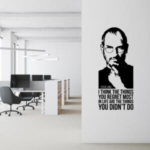 Citát Steve Jobs 5 - samolepka na stenu Čierna 20x50 cm