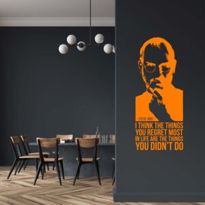 Citát Steve Jobs 5 - samolepka na stenu Oranžová 20x50 cm