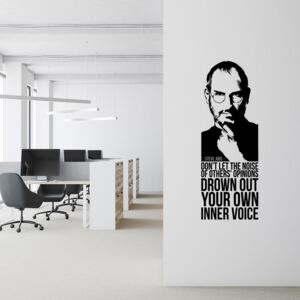 Citát Steve Jobs 7 - samolepka na stenu Čierna 20x55 cm