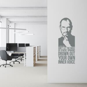 Citát Steve Jobs 7 - samolepka na stenu Šedá 20x55 cm
