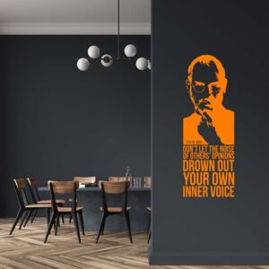 Citát Steve Jobs 7 - samolepka na stenu Oranžová 20x55 cm