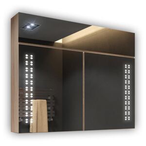 Zrkadlová skrinka s osvetlením LED Dub Sonoma - svetlý S2D55