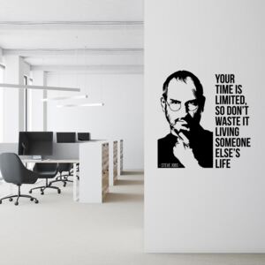 Citát Steve Jobs 8 - samolepka na stenu Čierna 100x100 cm