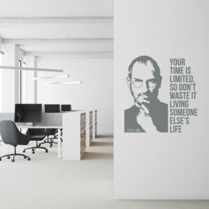 Citát Steve Jobs 8 - samolepka na stenu Šedá 100x100 cm