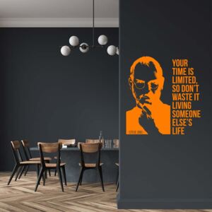 Citát Steve Jobs 8 - samolepka na stenu Oranžová 100x100 cm