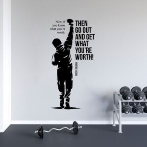 Citát Rocky 1 - samolepka na stenu Čierna 30x60 cm