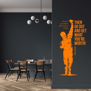 Citát Rocky 1 - samolepka na stenu Oranžová 30x60 cm