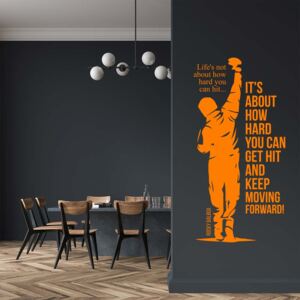 Citát Rocky 2 - samolepka na stenu Oranžová 30x60 cm