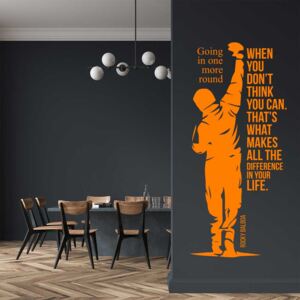 Citát Rocky 3 - samolepka na stenu Oranžová 30x65 cm