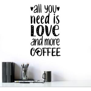 All you need is coffee - nálepka na stenu Čierna 50x30 cm