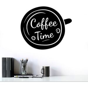 Coffee time - nálepka na stenu Čierna 30x25 cm