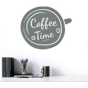 Coffee time - nálepka na stenu Šedá 30x25 cm