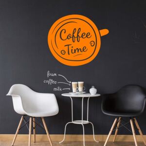 Coffee time - nálepka na stenu Oranžová 30x25 cm