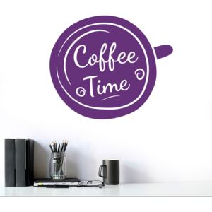 Coffee time - nálepka na stenu Fialová 30x25 cm