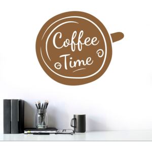 Coffee time - nálepka na stenu Hnedá 60x50 cm