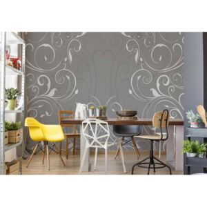 GLIX Fototapeta - Ornamental Swirl Design Grey Vliesová tapeta - 208x146 cm