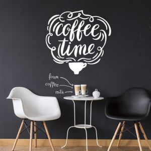 Coffee time 2 - nálepka na stenu Biela 40x40 cm