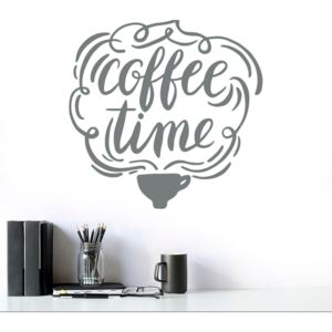 Coffee time 2 - nálepka na stenu Šedá 40x40 cm