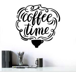 Coffee time 2 - nálepka na stenu Čierna 40x40 cm