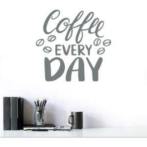 Coffee every day - nálepka na stenu Šedá 40x40 cm