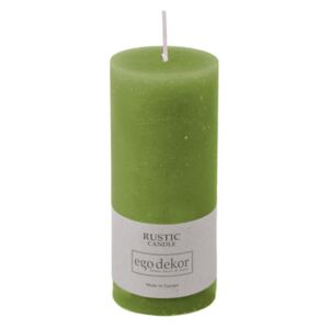 Zelená sviečka Baltic Candles Rustic, výška 14 cm