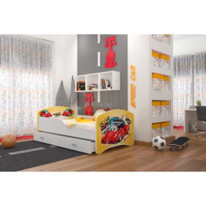 Detská posteľ s rozprávkovými motívmi FRAGA + matrac + rošt ZADARMO, 80x160 cm, vrátane ÚP, VZOR 24