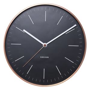 Nástenné hodiny - Karlsson Minimal Black, OE 27,5 cm