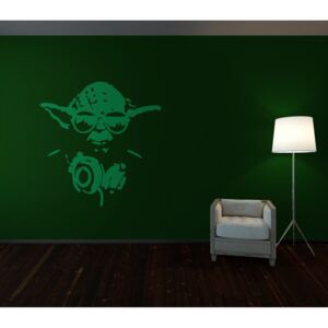 GLIX Banksy "Master" - nálepka na stenu Svetlo zelená 30 x 30 cm