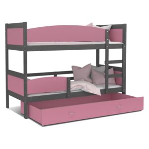 GL Swing 2 poschodová posteľ Grafit 190x80 Farba: Ružová