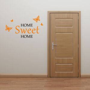 GLIX Domov sladký domov - samolepka na stenu Čierna a oranžová 50 x 30 cm