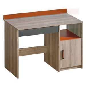 Písací stôl Numinos N8, Farby: jaseň coimbra tmavá / antracit + pomarančová