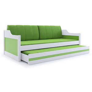 Detská posteľ s prístilkou CASPER 2, 90x200, biela/zelená
