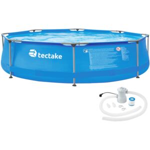 Tectake 402895 bazén kruhový s oceľovou konštrukciou a filtračným čerpadlom - ø 300 x 76 cm
