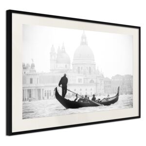 Bimago Zarámovaný obraz - Symbols of Venice Čierny rám s paspartou 60x40 cm