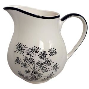 Krémový keramický džbán s kvetmi Angelica - 1.6L / 20 * 15 * 18 cm