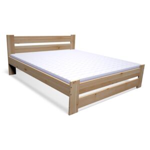 Postel z masivu STUDY + rošt + pěnová matrace COMFORT 14 cm + rošt, 120x200cm, přírodní/nelak