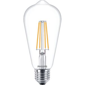 Philips LED žiarovka vláknová číra E27 ST64, 7W, 806lm, 2700K, teplá biela, 230V
