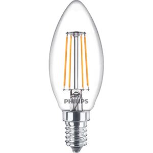 Philips 929001889702 LED žiarovka vláknová číra sviečka E14, 4.2W, 470lm, 2700K, teplá biela, 230V