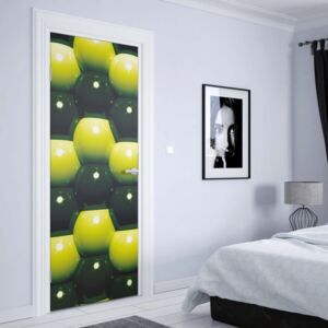 GLIX Fototapeta na dvere - 3D Green And Black Ball Pattern