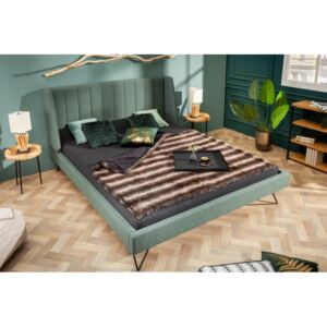 IIG - Čalúnená posteľ LA BEAUTE 160x200 cm lesná zelená s ozdobným prešívaním