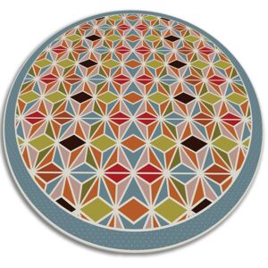 Okrúhly vnútorné vinylový koberec Okrúhly vnútorné vinylový koberec abstraktný kaleidoskop