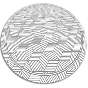 Módne guľatý vinylový koberec Módne guľatý vinylový koberec geometrické kocka