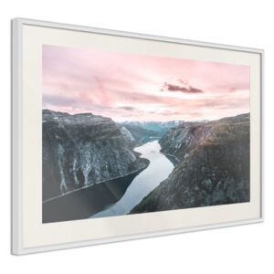 Bimago Zarámovaný obraz - Stunning View Biely rám s paspartou 60x40 cm