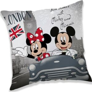 Jerry Fabrics Vankúšik Mickey and Minnie London, 40 x 40 cm