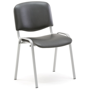 Konferenčná stolička Nelson, umelá koža, čierna / šedá
