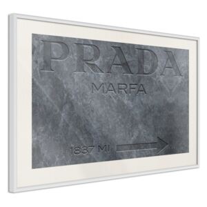 Bimago Zarámovaný obraz - Prada (Grey) Biely rám s paspartou 60x40 cm