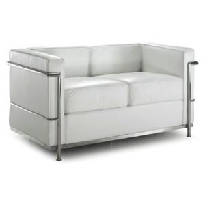 SEDAČKA BAUHAUS LE CORBUSIER WHITE - 2 miestna