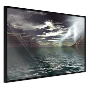 Bimago Zarámovaný obraz - Storm over the Canyon Čierny rám 60x40 cm